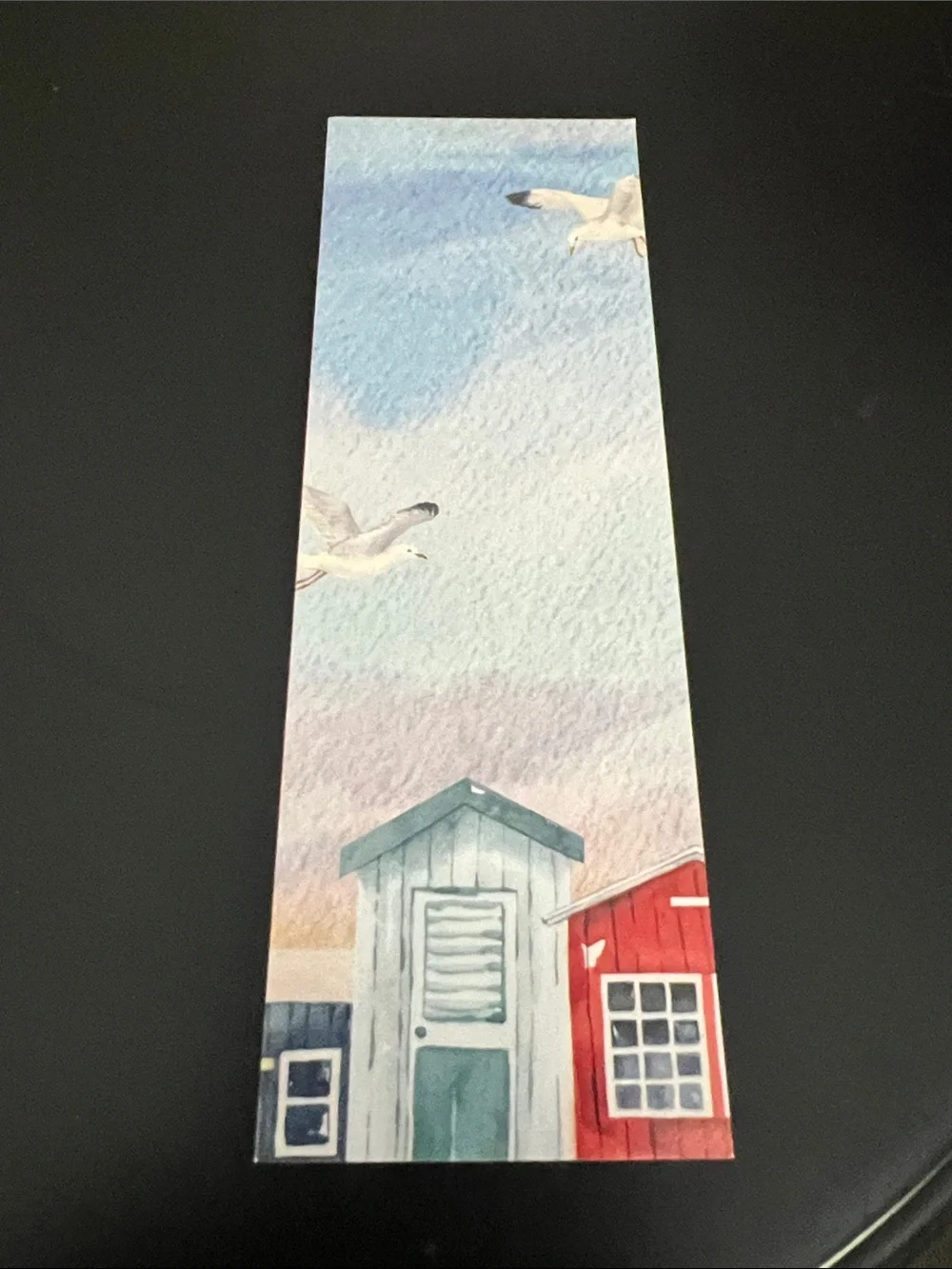 The Book Drop Bookmark - Coastal Seaside Watercolor Print Beach Houses